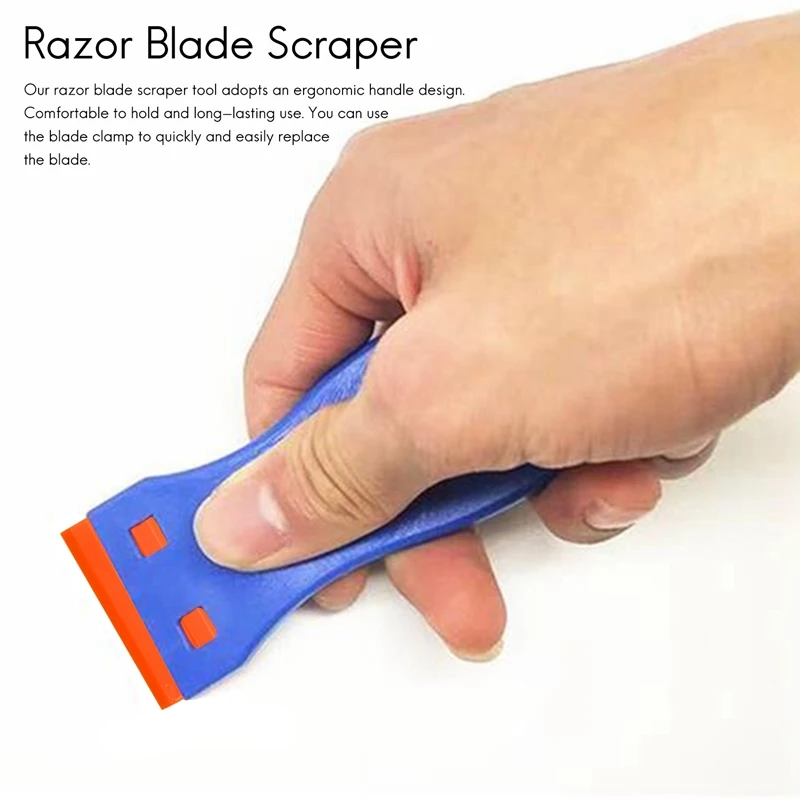 3 PCS Razor Blade Scraper Glass Scraper Hob Plastic Blade Scraper Tool For Removing Label Registration Sticker