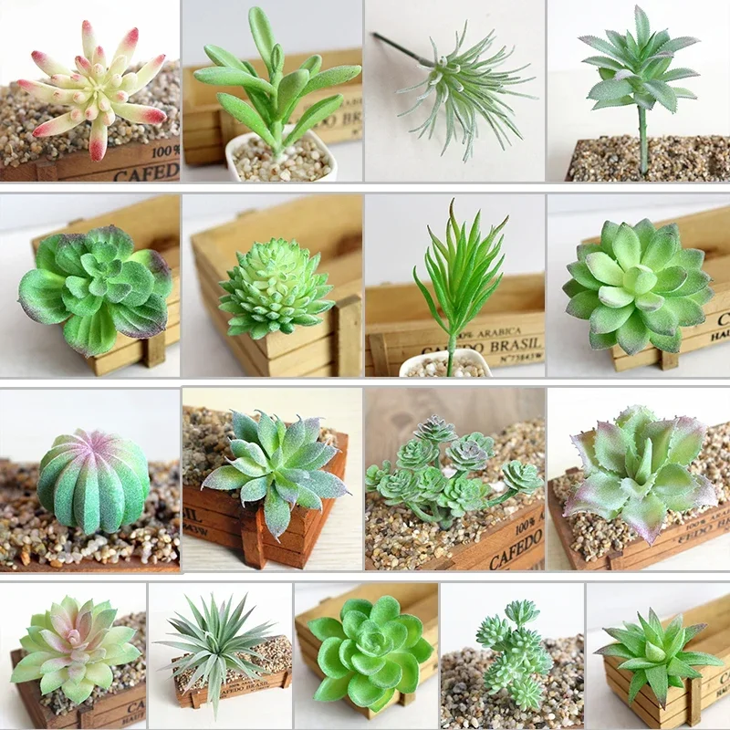 1pc Artificial Succulent Plastic Plant Echeveria Flower Home Office Garden Creative Floral Decoration Supplies