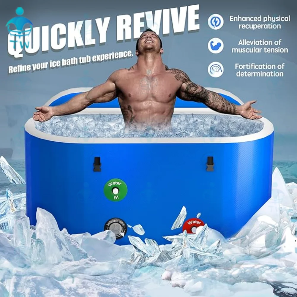 Ice Bath Tub Robust Inflatable Cold Plunge Tub for Athletes Recovery Large Portable Ice Tubs for Cold Plunge at Home or Outdoor