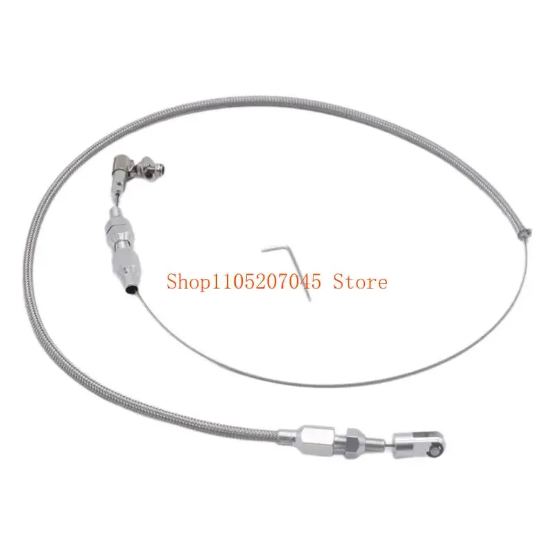 37cd 24in Stainless Throttle Cable Assembly Replacement Braided Accelerator Throttle Cable Automotive Accessories