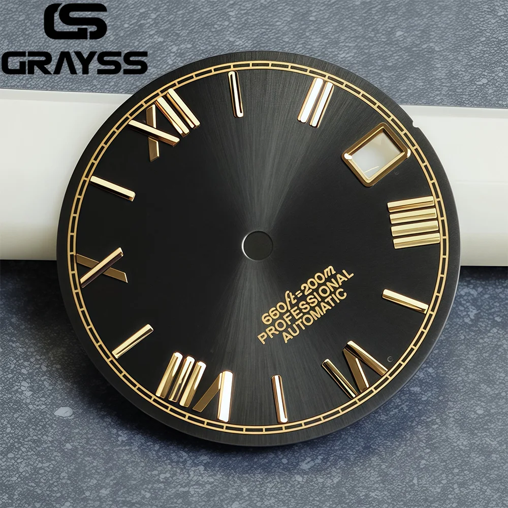 29 مللي متر الصلب الأرقام الرومانية ل DateJust أسود أزرق الذهب الفضة أمة الله ساعة الطلب صالح NH35 NH36 التلقائي غواص الرجال الساعات جزء