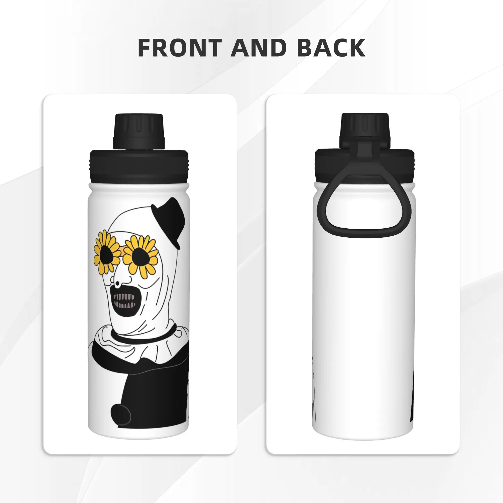 Art the Clown Terrifiers 18OZ Sports Insulated Kettle  Thermal Cup Stainless Steel Office Home Mugs Water Bottle