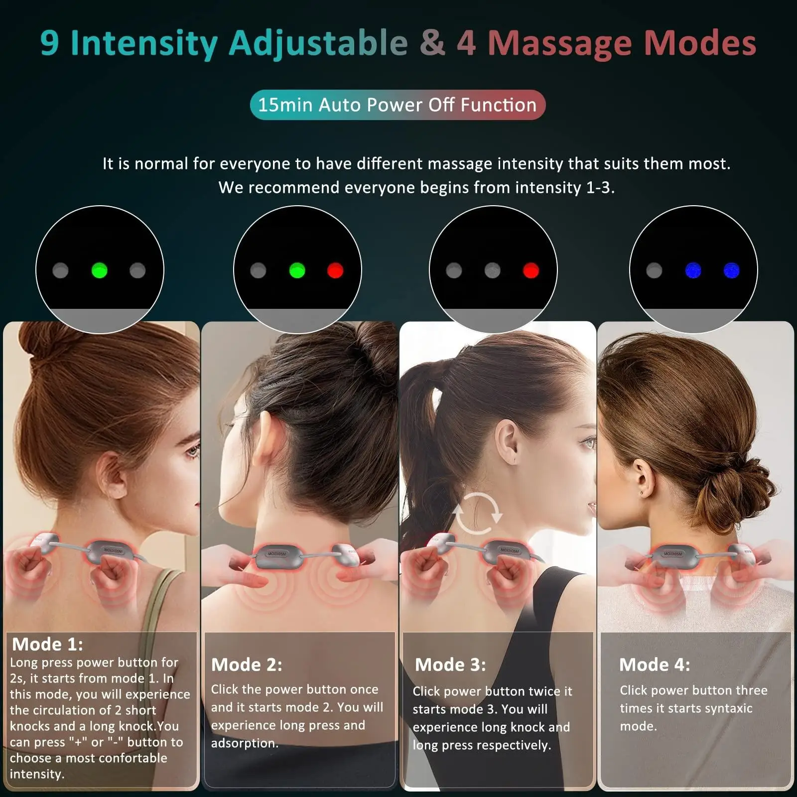 Mini Smart Hanging Neck Shoulder Cervical Spine Massager Mini Portable Hot Compress Neck Artifact Dredging Neck Protector