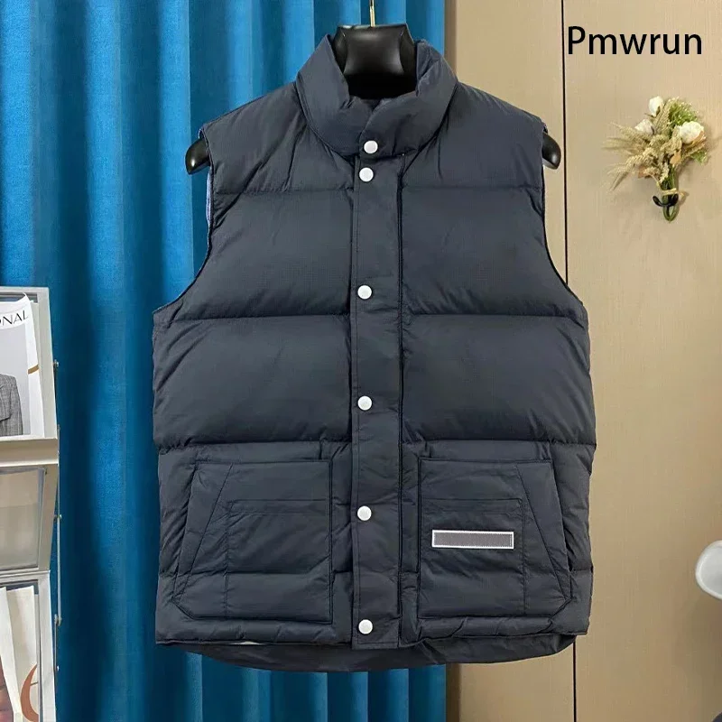 High/Version 1: 1 Canadian Brand Down Vest Male Winter Sleeveless Vest Jacket Female Padded Fashion Warm Couple Vest.