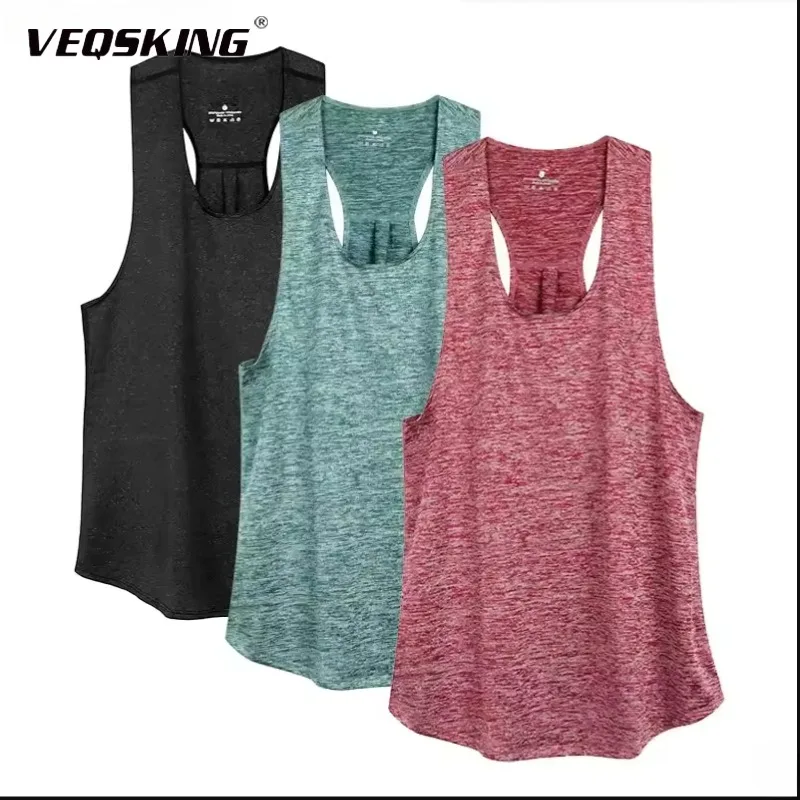 

VEQSKING женские быстросохнущие майки для йоги для тренировок, бега, тренировок, рубашки без рукавов для йоги, спортивный жилет для тренажерного зала и фитнеса