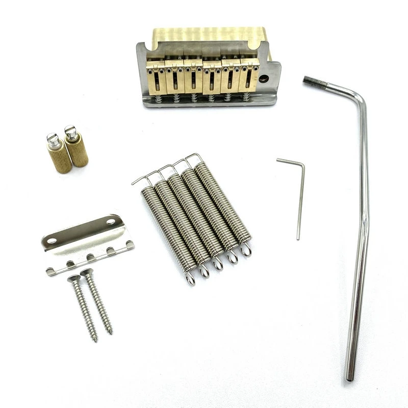 

One Set ST Two Points Tremolo Guitar Bridges Right Hand Version Brass Base Saddle Tailpiece Bridge CNC Milled Set
