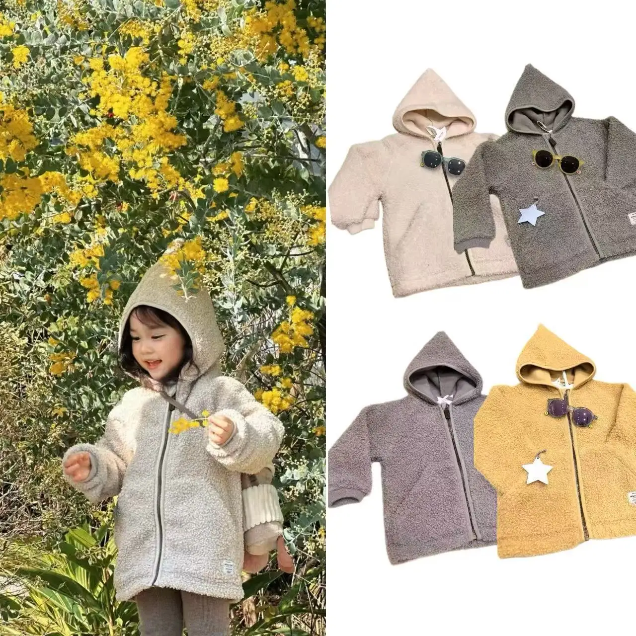 

Children's Lamb Fleece Jacket 2025 Autumn and Winter Ins Style Children’s Coat and Pants Set, Unisex Baby Lamb Fleece Outfit