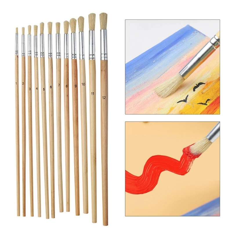 مجموعة فنية للفنانين من فرشاة الطلاء لطلاء الأكريليك بألوان مائية من القماش الصخري