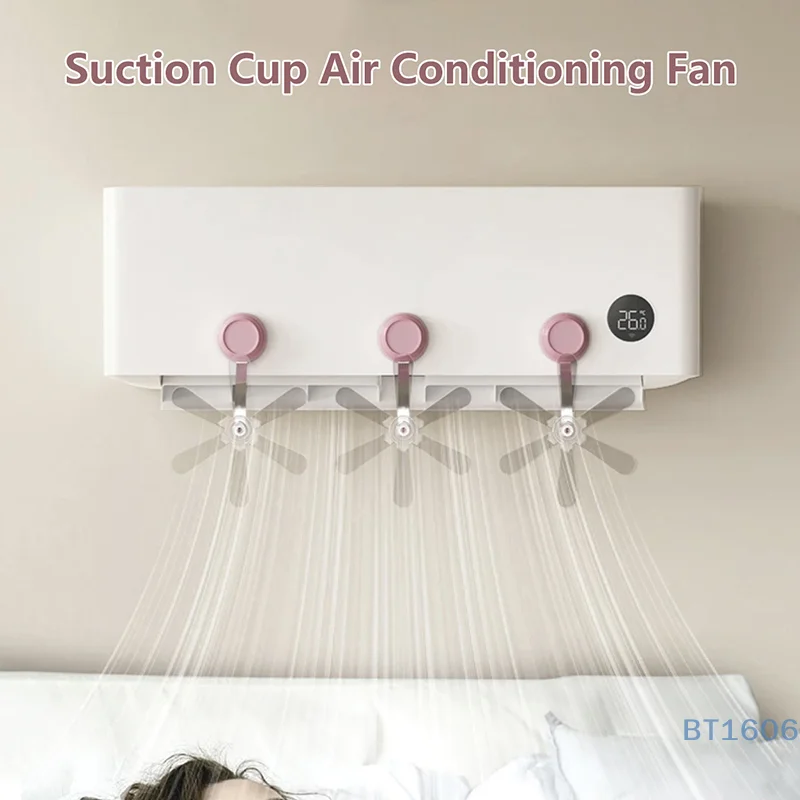 

3Pcs Wall Mounted Conditioning Guide Fan Plastic Adjustable Suction Cup Air Conditioning Ventilator Windmill Shaped