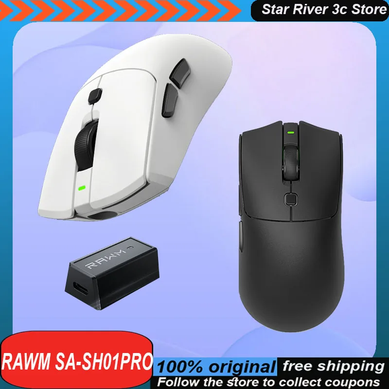 

Беспроводная мышь Rawm Sa-Sh01pro, Bluetooth, Tri-Mode, Paw3950, легкая, с низкой задержкой 8k, аксессуары для ноутбука