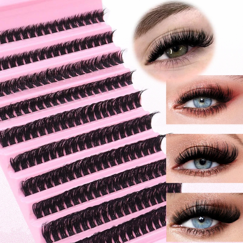 10 แถว DIY ขนตา 0.07 มม.30D 40D 80D หนาหนาขนตาหนาพิเศษ,d Curl ผสมสไตล์ Falsies ในอะนิเมะและคลัสเตอร์