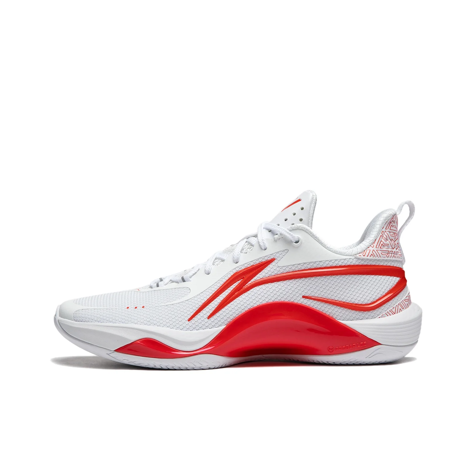 Li Ning Flashing FVV PE Cushioning Slip Resistant Lightweight Rebound Low top Basketball Shoes Men's White Red ABPU001-9