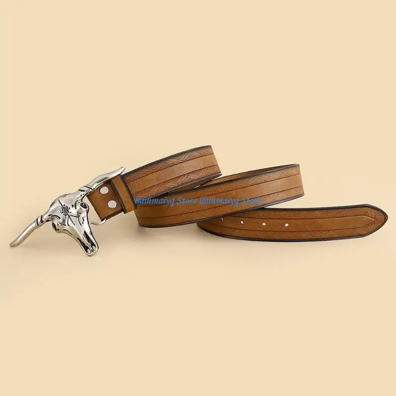 

573B Stereo Head Waist Belt Adjustable Belt for Men Jeans Decors