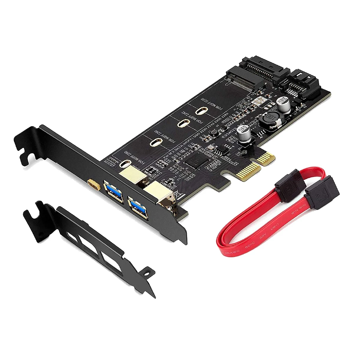 

PCI-E to USB 3.0 PCI Express Card Incl.1 USB C and 2 USB A Ports, M.2 NVME to PCIe 3.0 Adapter Card with Bracket