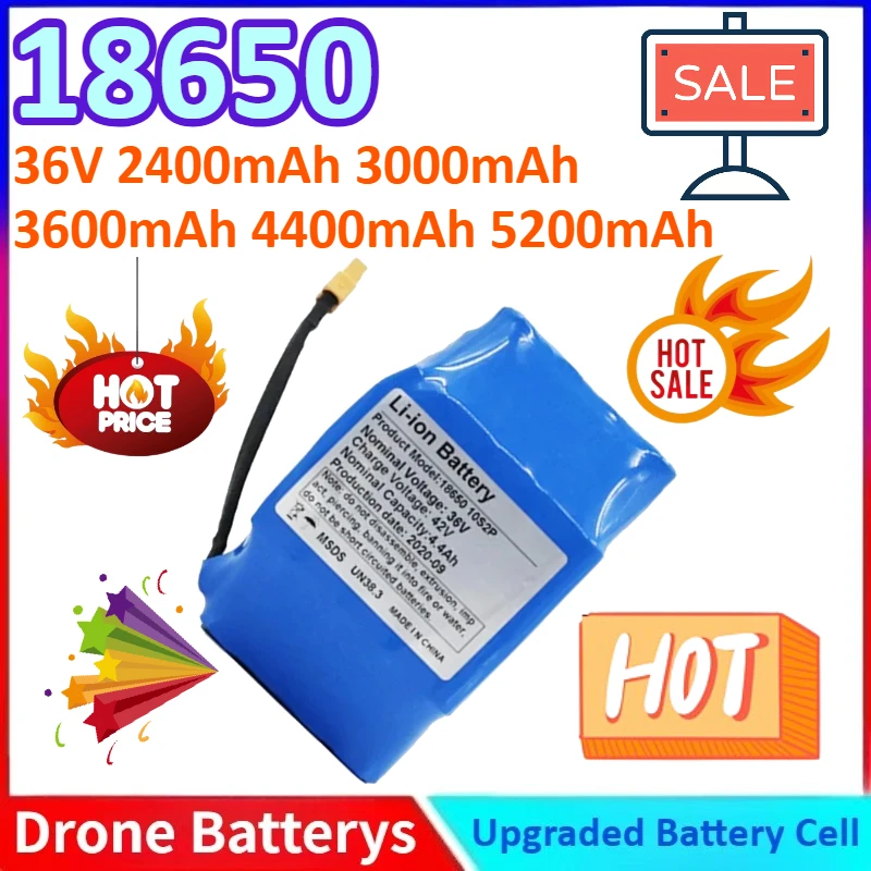 

New 2400mAh/3000mAh/3600mAh/4400mAh/5200mAh 36V 18650 10S2P Hoverboard General-purpose Rechargeable Lithium Battery