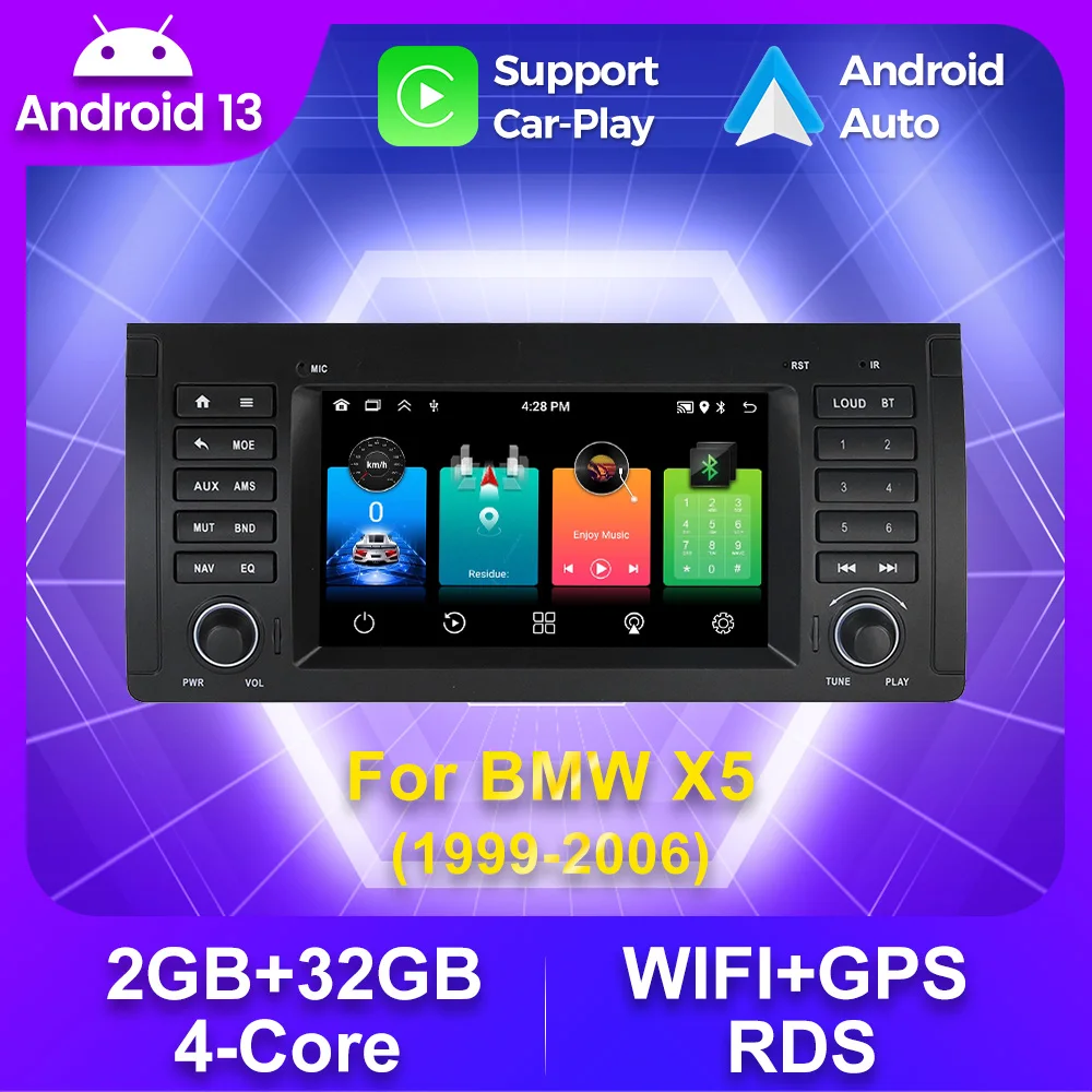 

7" Screen Android All in One Smart Systems BT Navi GPS for BMW X5 E39 E53 1999 - 2006 Wireless Carplay Vehicle Multimedia Player