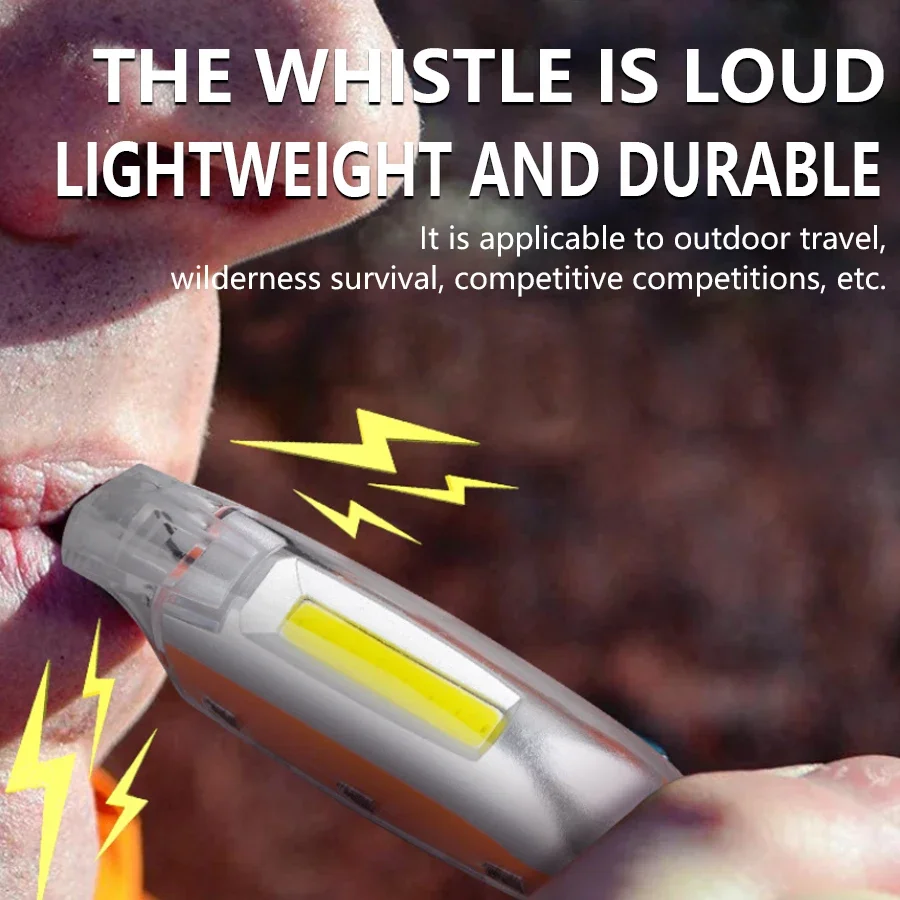 Whistle LED Flash Light Handheld Keychain Light 3-speed Adjustment Flashlight Outdoor Multifunctional Camping Emergency Whistle