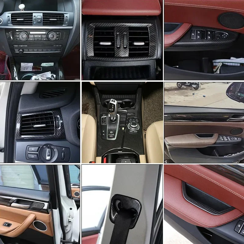 ABS Carbon Fiber For BMW X3 X4 F25 F26 2011-2017 Car Interior Center Control Panel Steering Wheel Door Trim Sticker Accessories