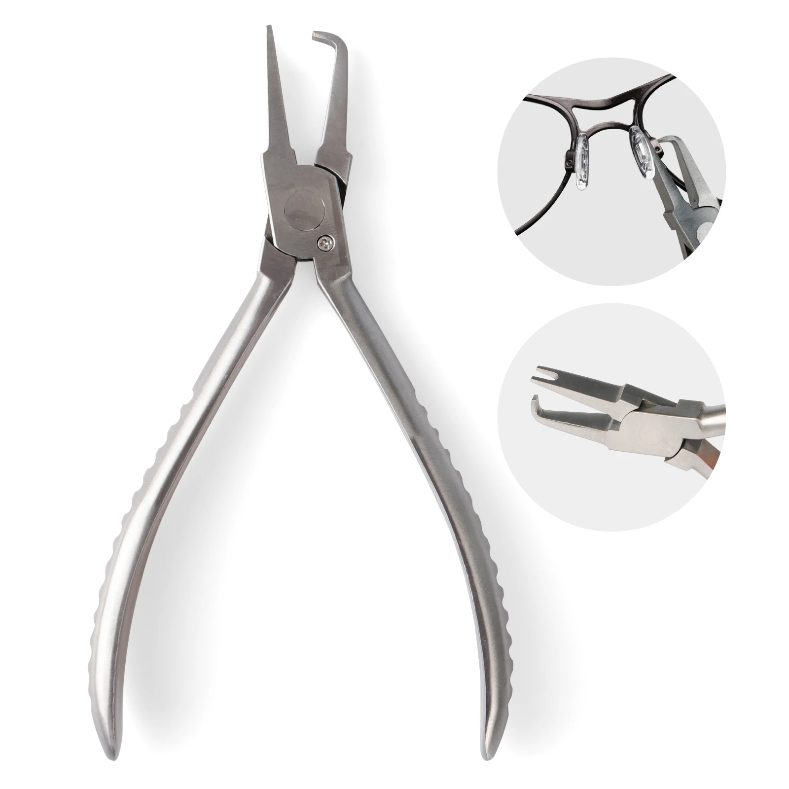 Brillenrahmenzange, Entlastung, Push-in-Nasenpolster, Zange, optische Anpassung der Brillen, Brillen, Nasenpads, Armzange, Brillenreparatur – Detail 1