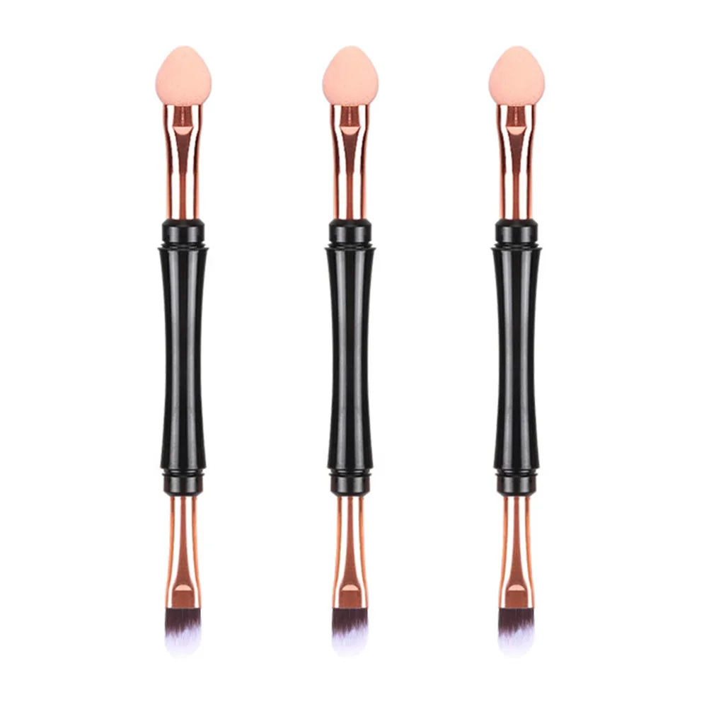 Ensemble de pinceaux de fard à paupières, 3 pièces, pinceaux de maquillage à poignée confortable, double usage, outils cosmétiques pour cils et sourcils, usage professionnel