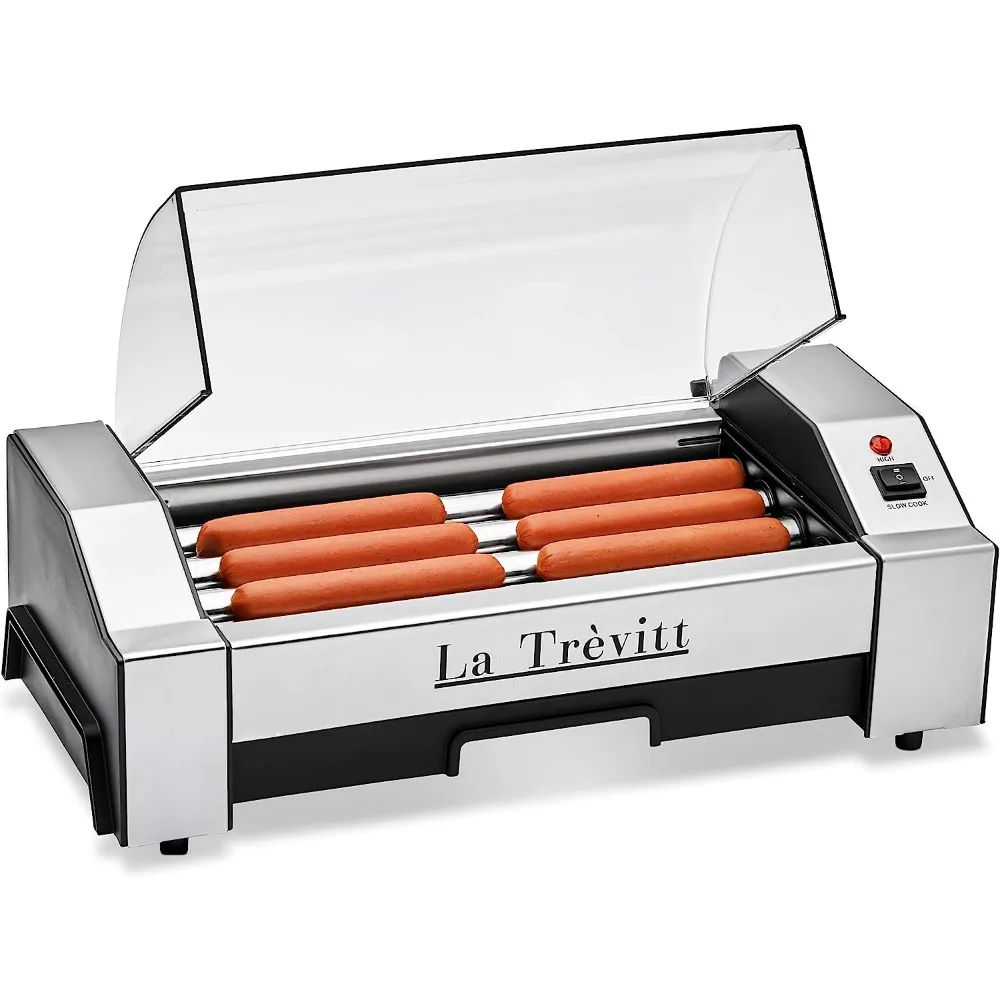 Machine à rouleau et cuiseur à saucisses pour hot-dog, capacité de 6 hot-dog, usage domestique et commercial, usage familial