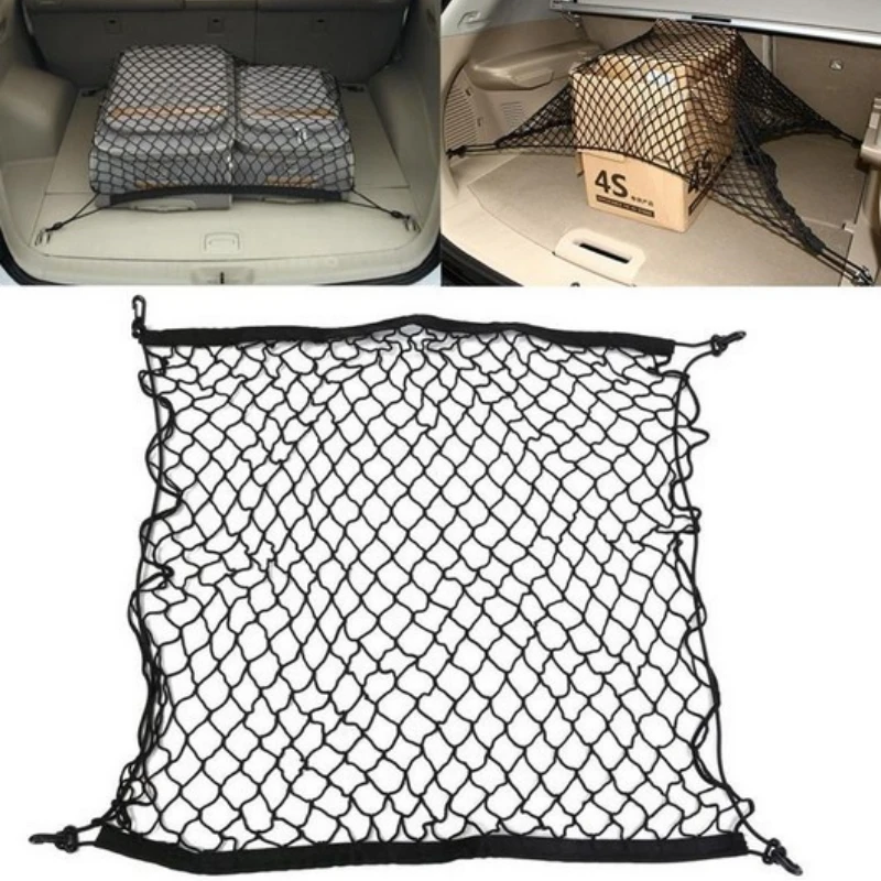 

For Hyundai Creta IX25 IX35 I30 Tucson Solaris Santa Fe Auto Car Trunk Luggage Storage Cargo Organiser Nylon Elastic Mesh Net