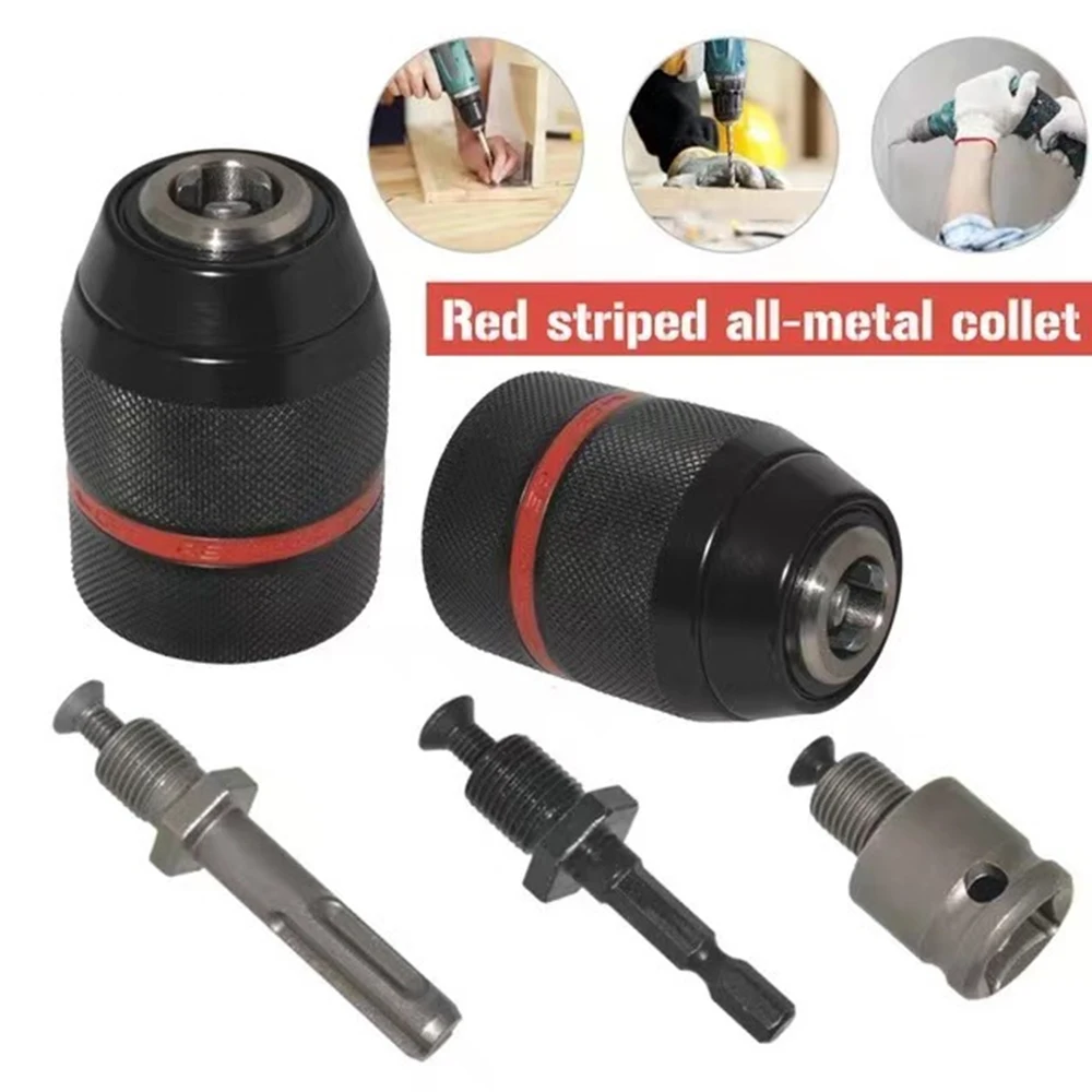 Metal Heavy Duty 1/2-20UNF 13mm Keyless Drill Chuck Hex Shank/SDS/Socket Square Female Adaptor Hardware Tool Professional