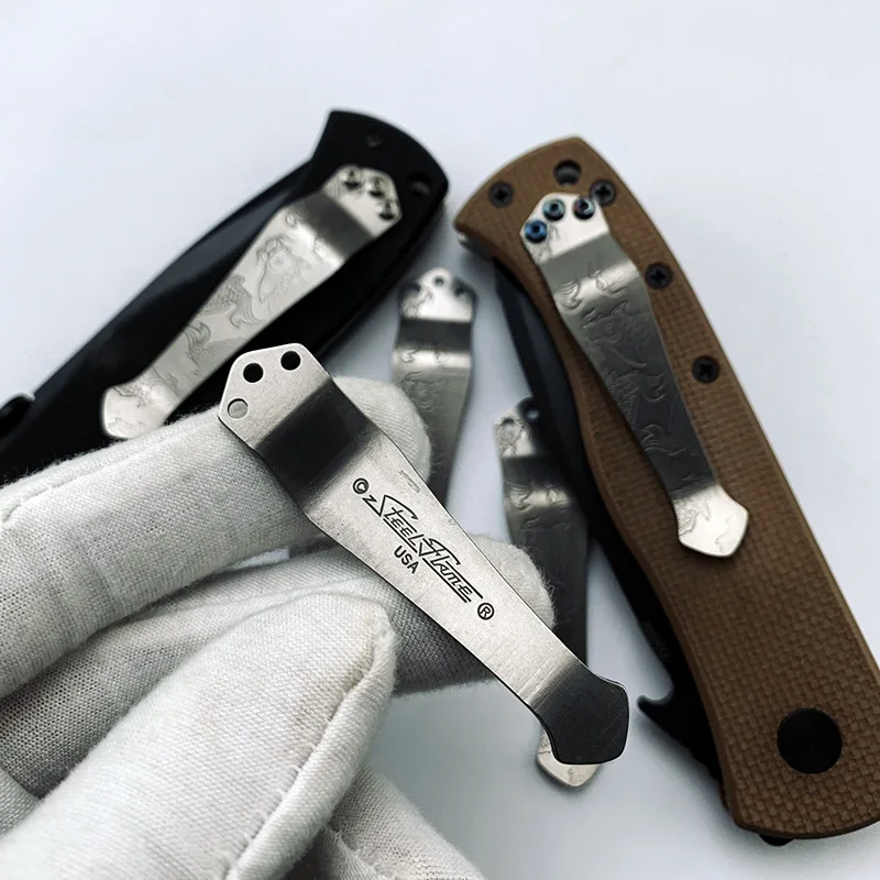 Clipe de Bolso para Faca em Titânio CNC com Padrão Peixe Koi para Benchmade 535 Bugout 551 Griptillian Emerson Commander ZT0920 0640