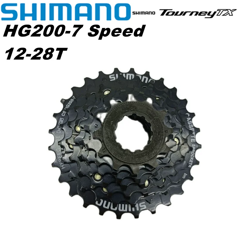 SHIMANO TOURNEY CS HG200 7/8V 7/8-Speed Black MTB Cassette Sprocket 12-28/32T Cassete 7v cubo k7 HG Bicycle Cassette Parts