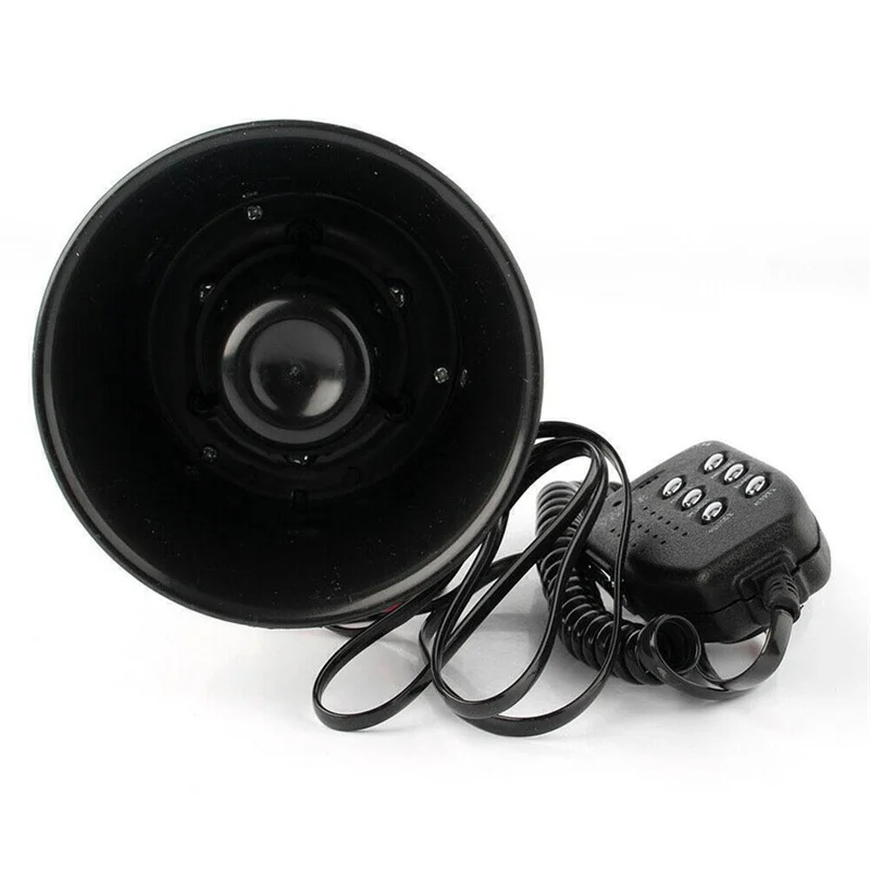 Motorcycle Car Portable Speakers 6-Tones Police Siren Sound High Megaphone Alarm Van Truck Boat 100w 12v Modification Parts Horn