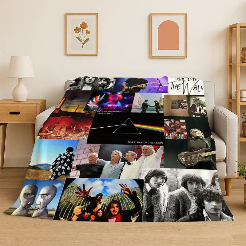 Music Pink F-Floyd Rock Band Soft Flannel Throw Blanket,Warm Cozy Blanket for Bed,Couch,Sofa,Bedroom,Living Room,Travel,Camping