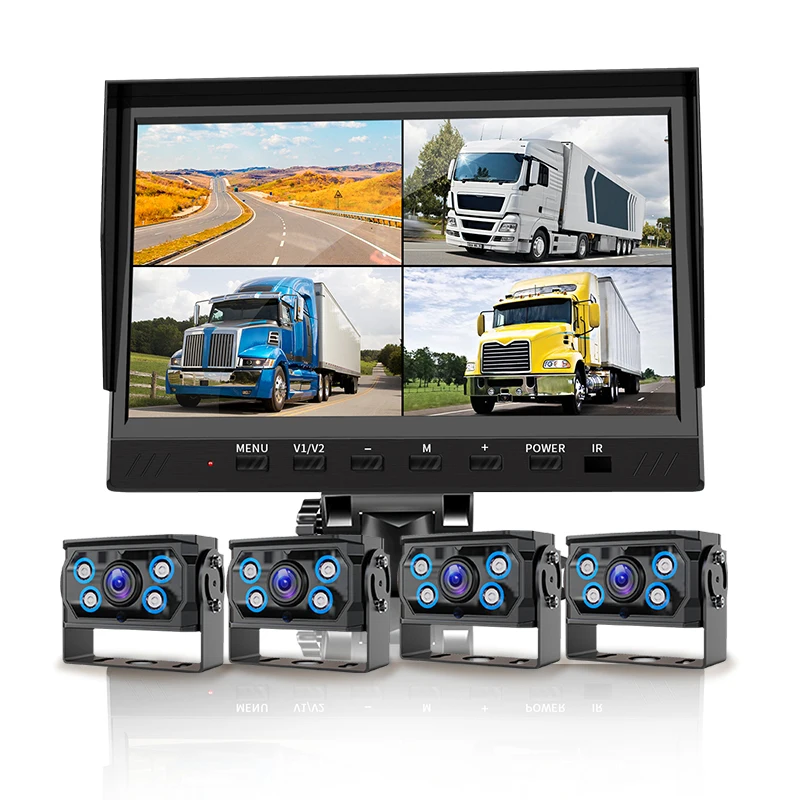 

7-дюймовая сверхмощная система монитора камеры автомобиля, 4-канальная система записи в реальном времени, видеорегистратор, резервная система помощи при заднем ходом для грузовика, автобуса, автофургона