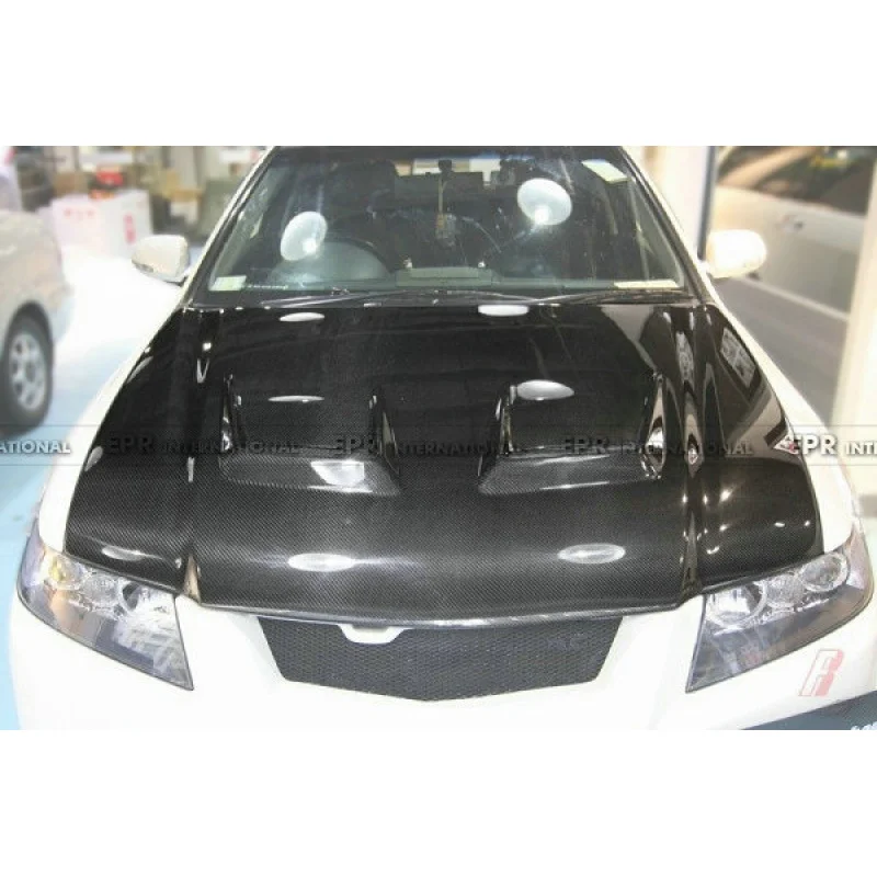 SAAR متوافق مع غطاء محرك Honda Accord CL7 من ألياف الكربون JS Model Engine Hood Modification Part #3