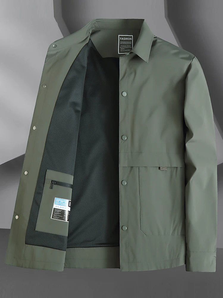 

Свободный однобортный пиджак для мужчин среднего возраста, весна-осень, деловой стиль, износостойкий, из полиэстера/нейлона/композитного волокна