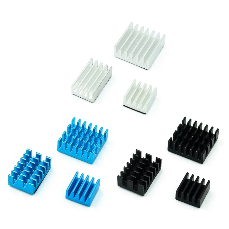 3pcs/set Raspberry PI 4B Anodizing Color Heat Sink Suit Main Board IC Radiator With Back Glue