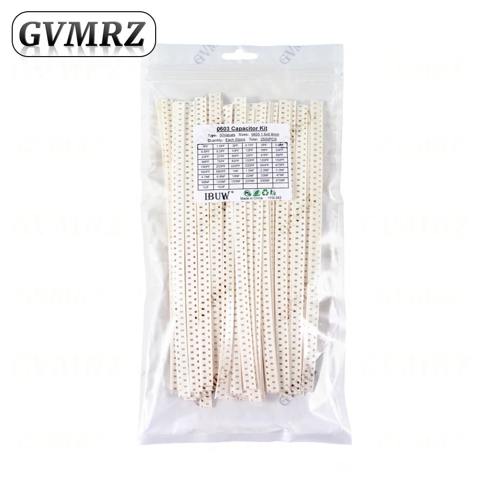 0603 0402 0805 1206 SMD Keramische Condensator Assortiment Set 1pF - 10uF 100PF 10NF 100NF 0.47UF 1UF Chip Capaciteit Set 10uF 8uF 7uF