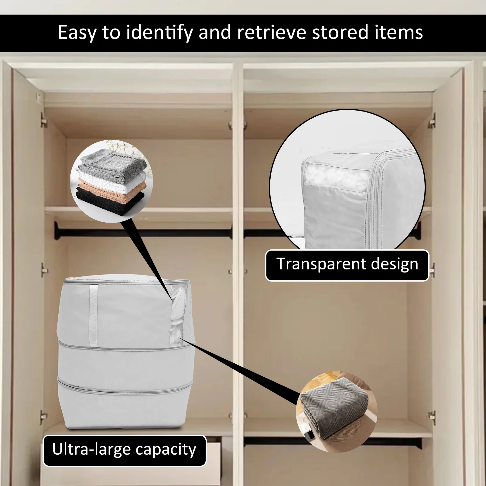 2 قطعة حقيبة تخزين ملابس سعة كبيرة حقيبة ضغط كبيرة ملابس مقاومة للرطوبة حقيبة متحركة منظم متعدد الوظائف