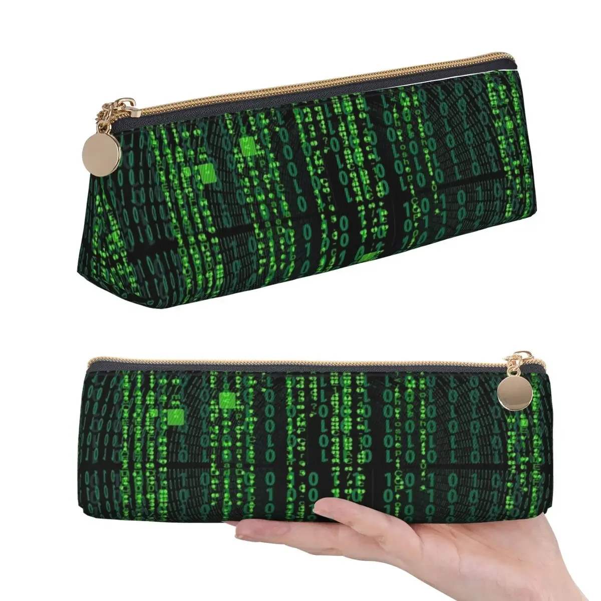 Matrix Original Green Design Pencil Case for Boys Girls Gifts Pen Box Pencil Bag Stationery Supplies Pen Holder Bag