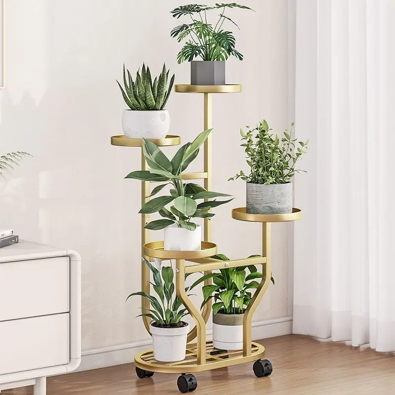 Plant Stand and Flower Stand Metal Shelf 5/6 Layers Display Stand Storage Shelf Pot Rack Organizer Shelves