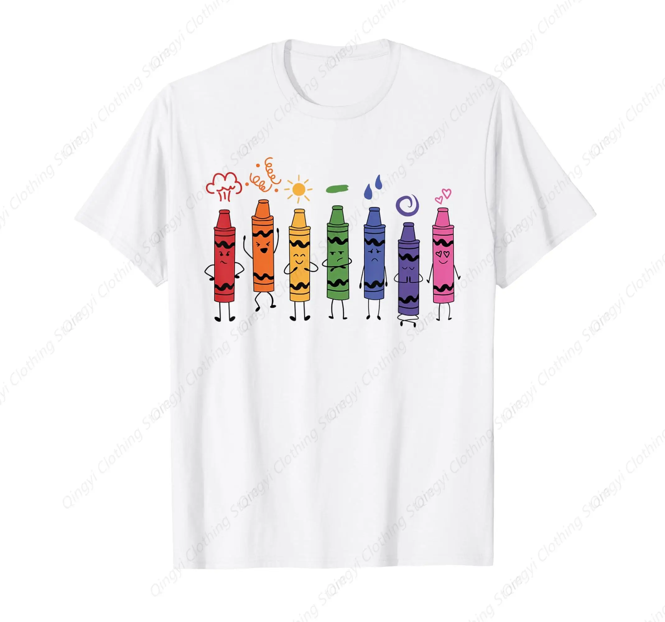

Fashionable Crayon Mood Color Crayons Teacher Life T-Shirt
