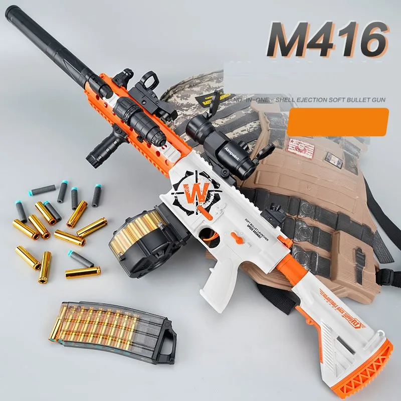 

M416 Toy Gun Airsoft Rifle Air Guns Rifles Blaster Electric Automatic Sniper With Bullets Shells For Adults Boys Birthday Gifts