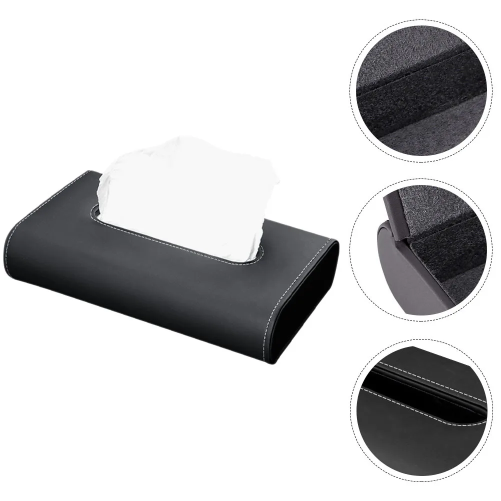 

1Set Tissue Box Wood Tissue Holder Modern Black Desktop Storage Box Napkin Organizer Living Room Car Use