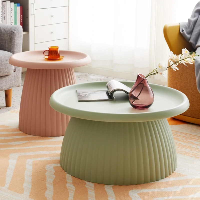 Modern Plastic Coffee Tables Balcony Makeup Small Tables Round Living Room Mobile Home Furniture Mesas Living Room Sofas