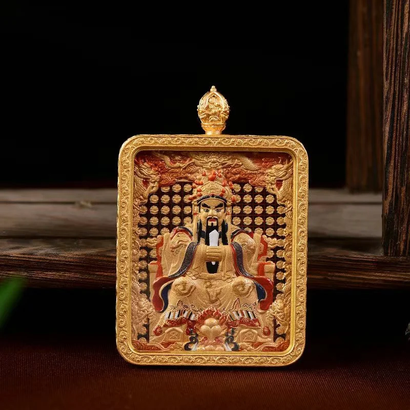 Tibetan-Style Thangka Five-Master Pendant Double-Sided Manshu Bodhisattva Pendant Five Gods of Wealth Thangka Three-Dimensional