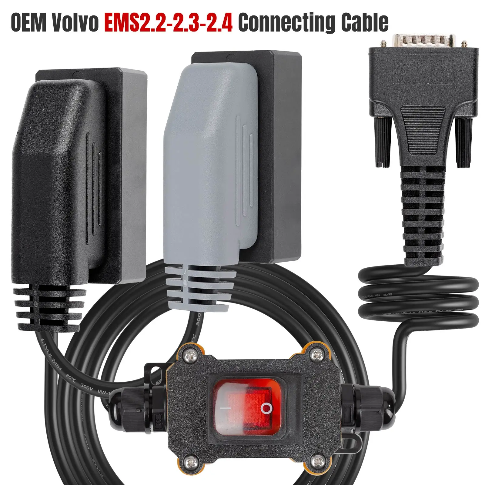 KT200 II EMS2.2-2.3-2.4 Connecting Cable Work with KT200 and FoxFlash Support V-olvo Before Year 2021