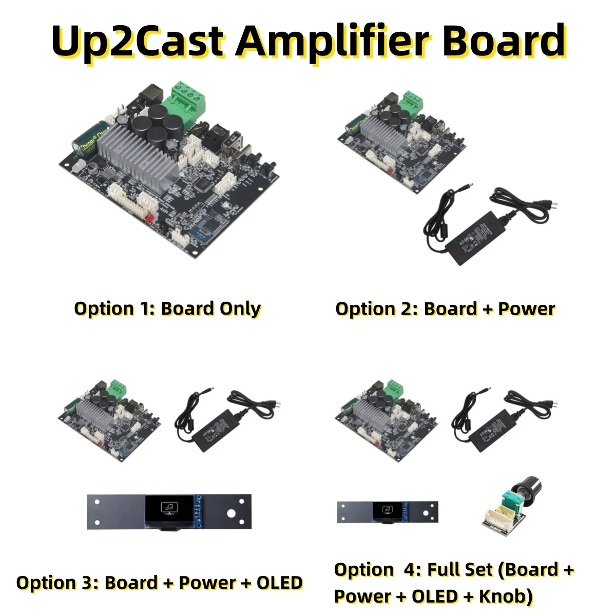 

Arylic Up2Cast Amplifier Auracast Bluetooth Amp Board 50Wx2 LE Audio Stereo Power DIY Amp Support AUX Optical USB for Speaker