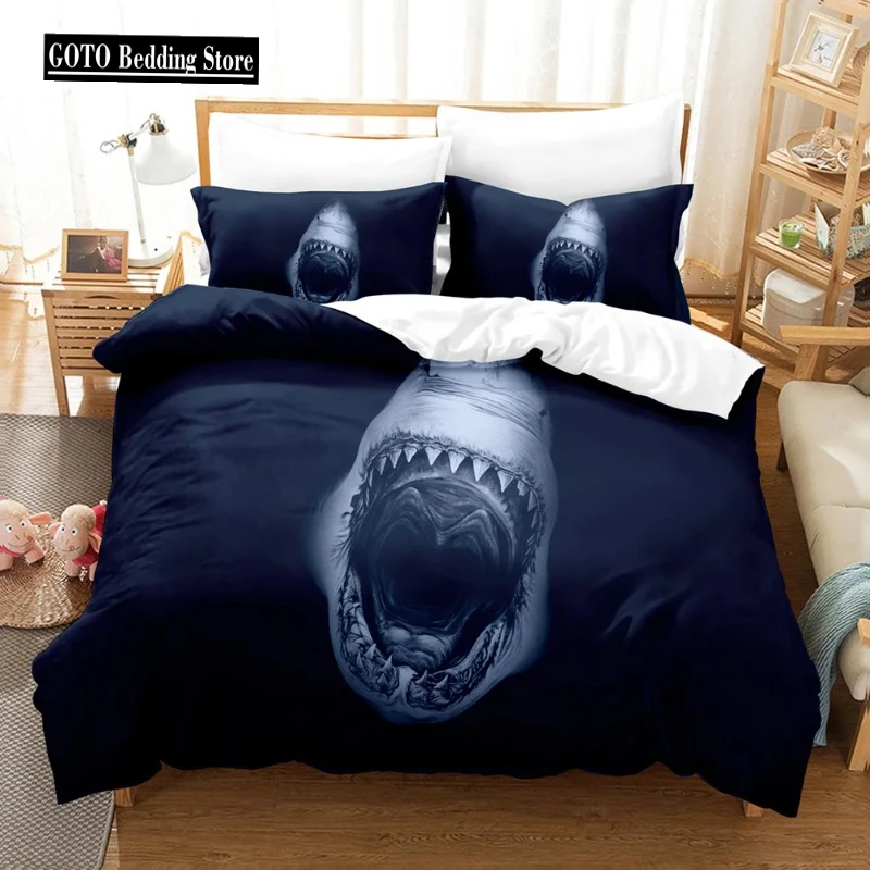 

3D Print Bedding Set Shark Children Winter Duvet Cover Sets Kids,twin Full Queen King Bedroom Home Textile Housse De Couette