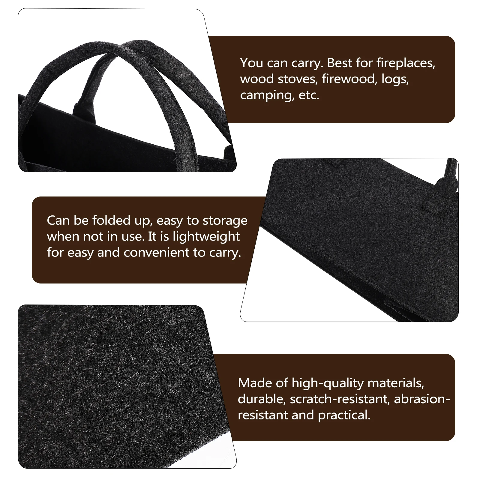 

1 шт. портативная фетровая сумка для хранения дров, легкий складной органайзер для кемпинга, садовых инструментов, домашнего использования