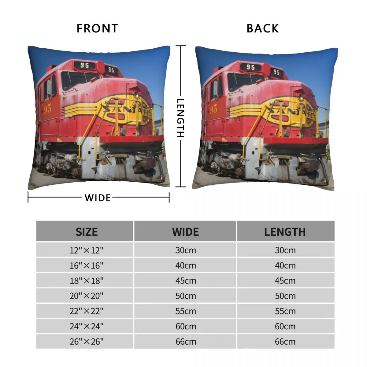 Santa Fe Train Pillowcase Polyester Linen Velvet Pattern Zip Decor Throw Pillow Case Bed Cushion Cover Wholesale