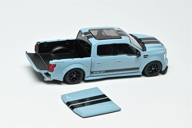 

Funny Model 1:64 Super Snake F150 Area 51 Racing Stripes Blue Black Die-Cast Car Model Miniature Gifts